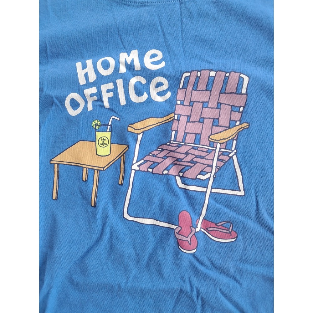 Life Is Good Crusher Tee T Shirt Womens L Blue Home Office Work Camping m/a